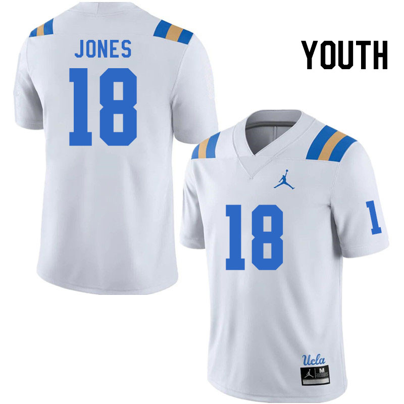 Youth #18 R.J. Jones UCLA Bruins College Football Jerseys Stitched Sale-White